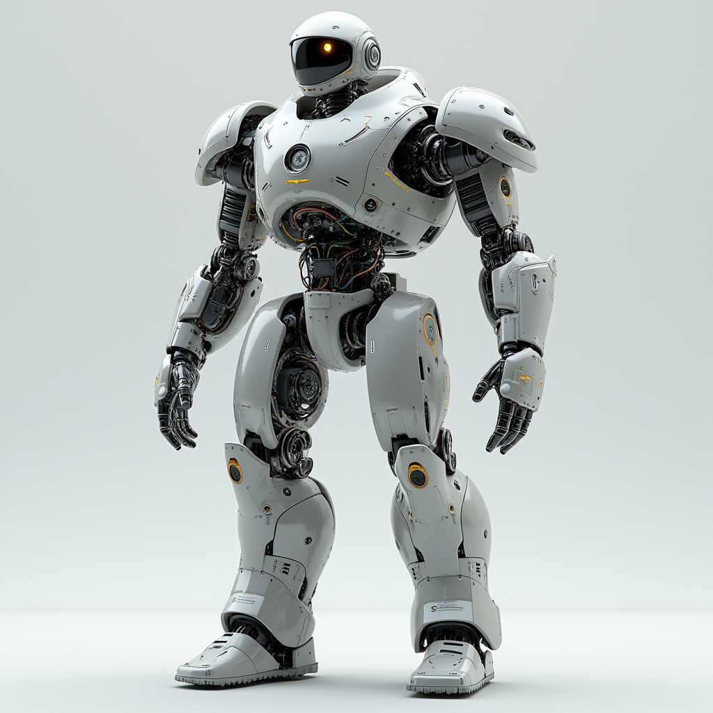 NeuronBot-X interacting with advanced technological systems